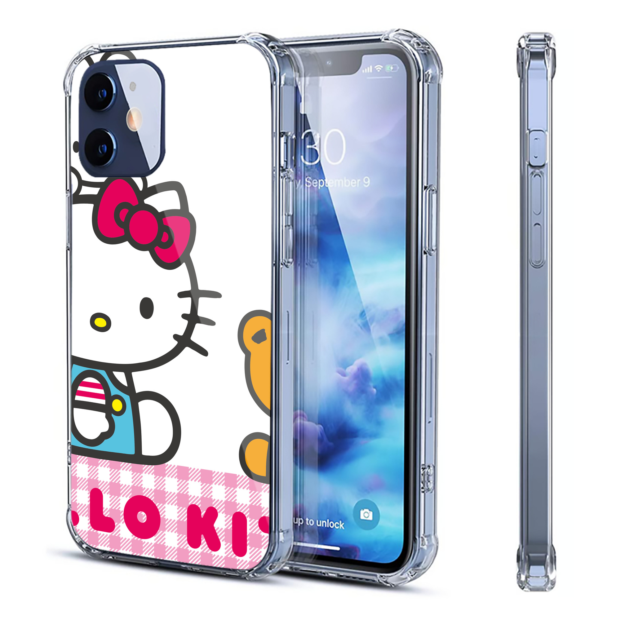 （画像用） Hello Kitty ハローキティ 【iPhone 12シリーズ対応】透明スマホケース（クリアソフトケース）